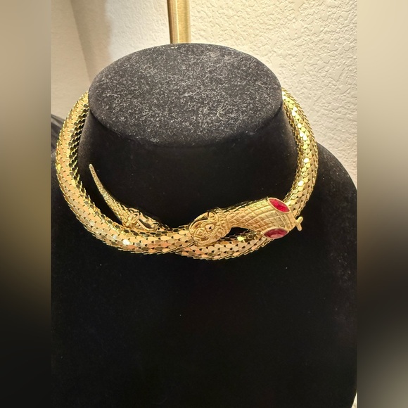 Gold Snake Choker Necklace - Picture 2 of 4